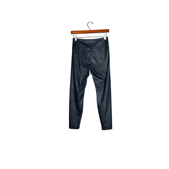 Zyia Active Leggings Womens Medium Black "Leather Look" Activewear Running - Picture 2 of 3